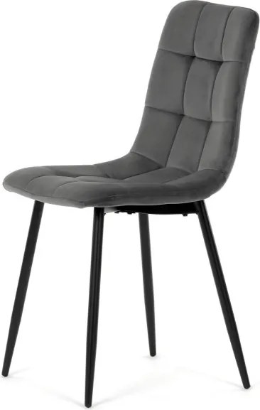 Jedálenská stolička zamatová, sivá CT-281 GREY4