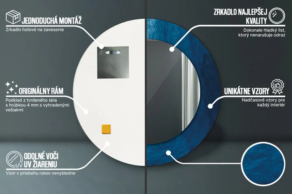Okrúhle ozdobné zrkadlo Abstraktné umenie fi 50 cm