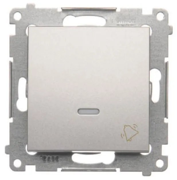 DD1L/43 Tlačidlo zvončeka s podsvietením strieborný mat