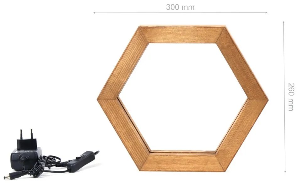 Stolná LED lampa Hexagon hnedá