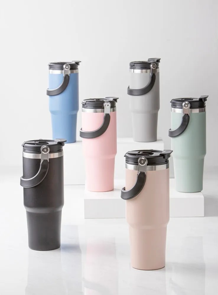 Čierna cestovná fľaša z nehrdzavejúcej ocele 1 l Eco – Ladelle