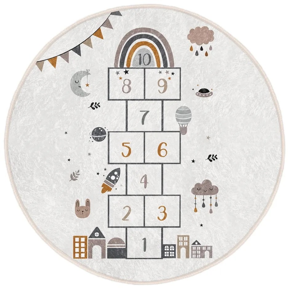 Krémovobiely detský koberec ø 80 cm Comfort – Mila Home