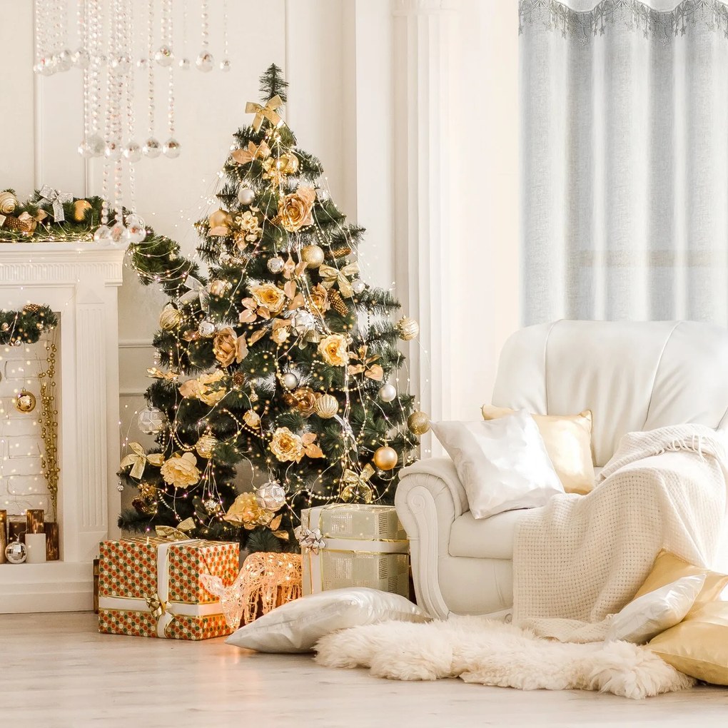 VIANOČNÁ ZÁCLONA NA KRÚŽKOCH XMAS 140X250 CM HVIEZDY