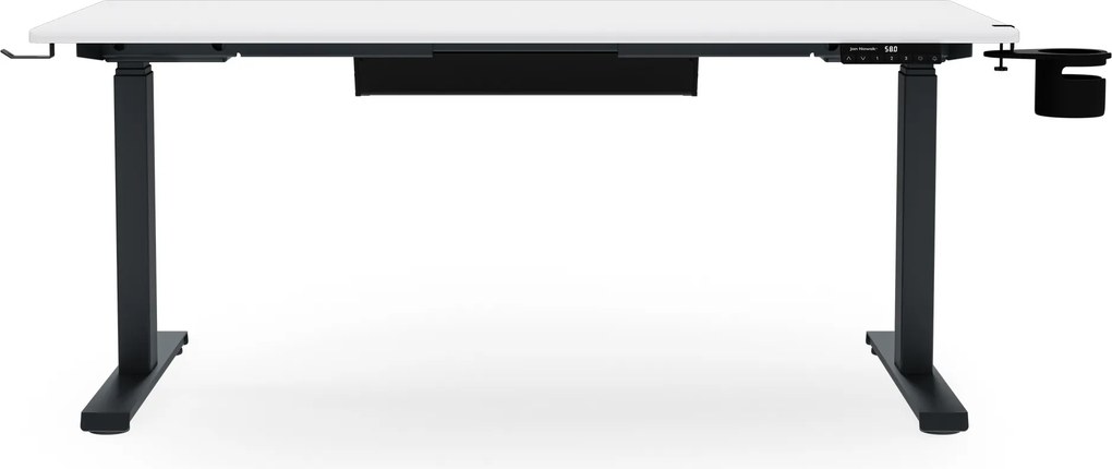 Elektrický stôl s nastavením výšky ergonomický antracitovo-bieli, 1400x700 mm: ARIA
