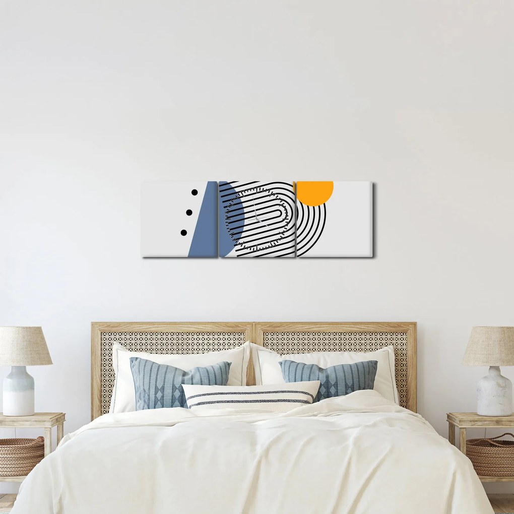 Obraz - Minimalistická abstrakcia N⁰2 (s hodinami) (90x30 cm)