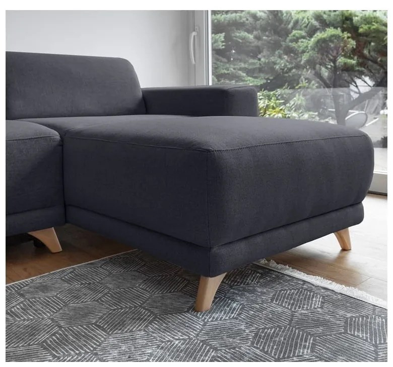 Antracitová rozkladacia/s úložným priestorom rohová pohovka Classy Sophie – Miuform