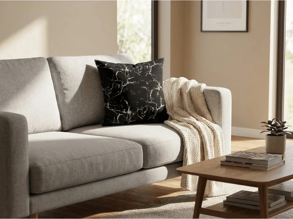 Sada 2 ks dekoračných obliečok na vankúš z mikrovlákna TEMPESTA 45x45 cm, čierna