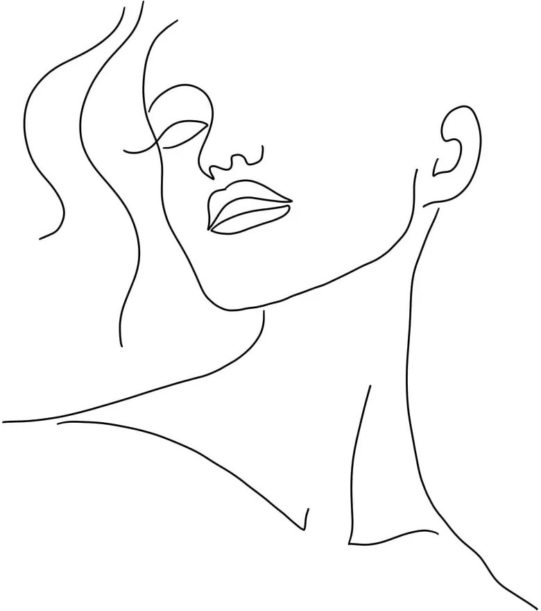 Plagát 29x41 cm Minimal Woman Face Line Art – Veronika Boulová
