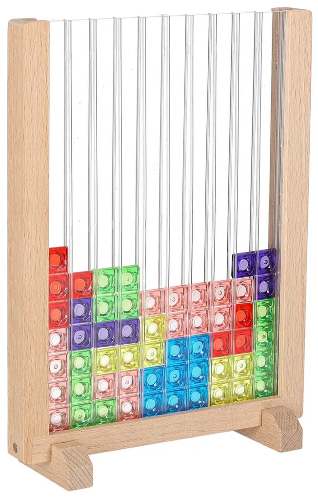 KIK Logická hra Tetris zo dreva a plastu na stojane