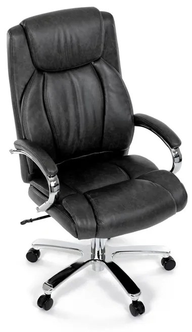 Kancelárske kreslo RYZAR — ekokoža, sivá, nosnosť 150 kg