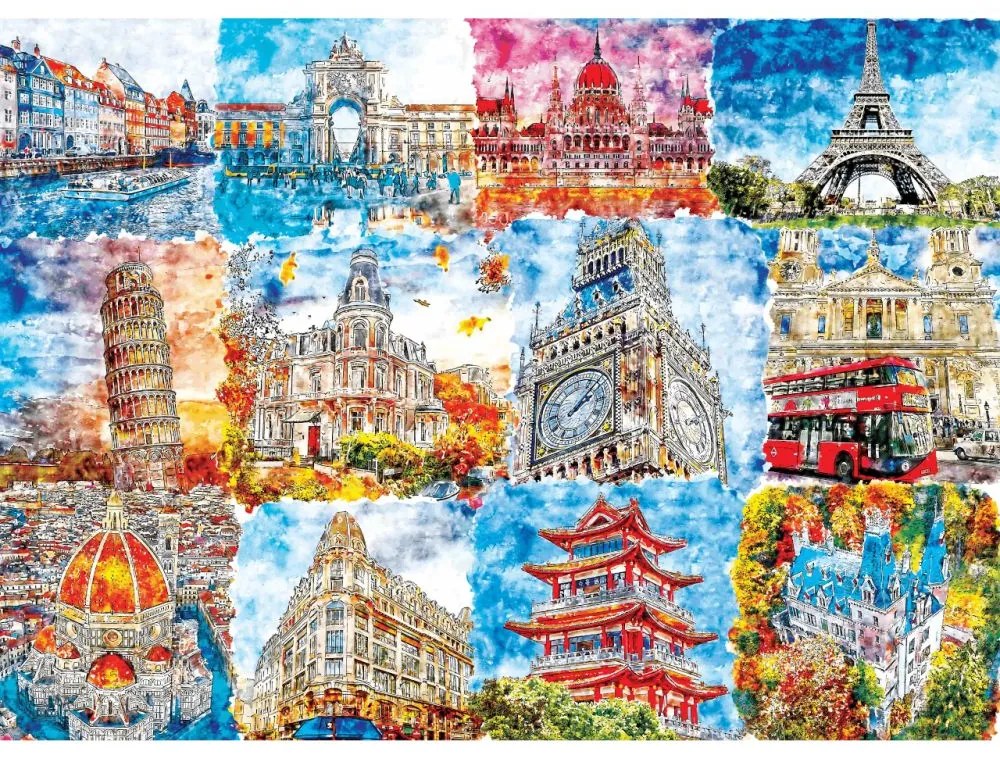 Brain Tree Puzzle Pamiatky vo farbách 1000 dielikov