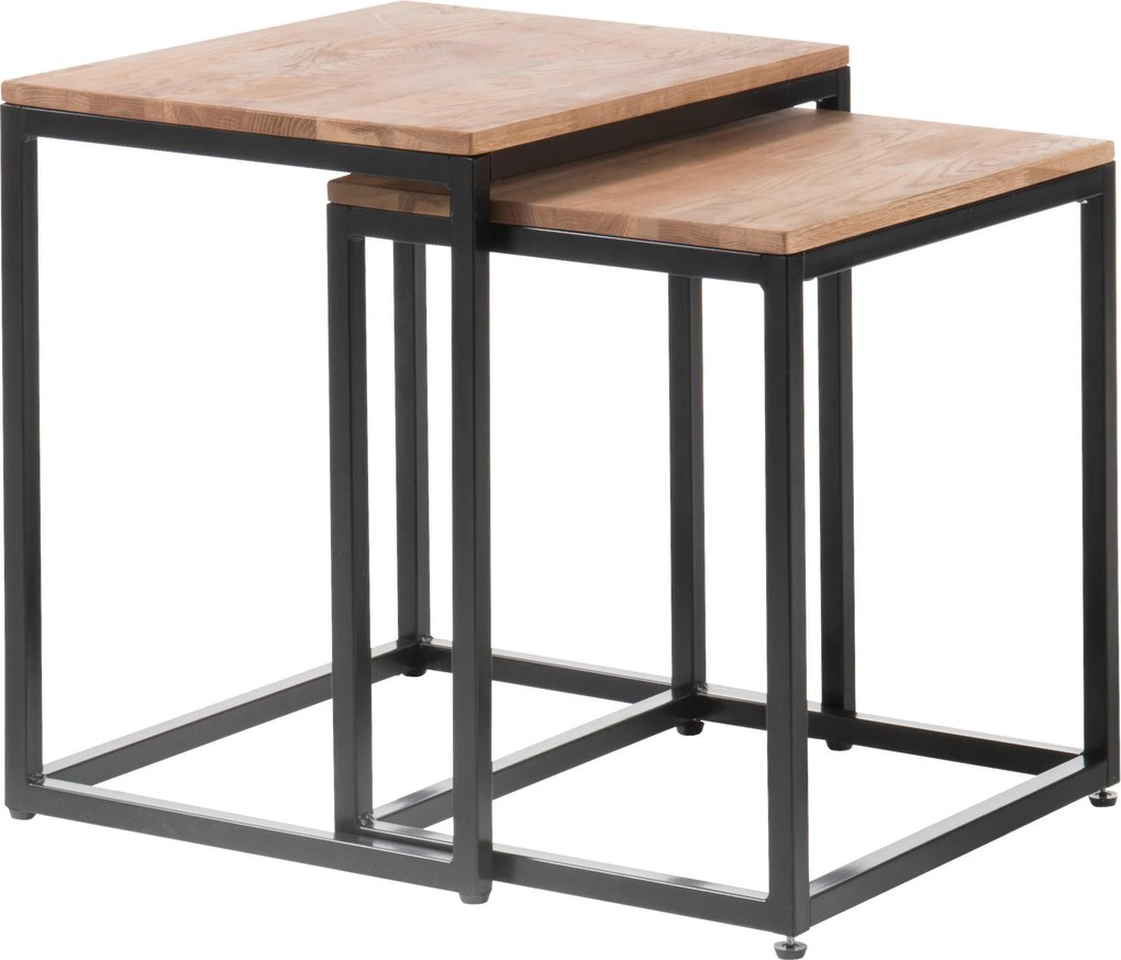 XXXLutz SADA KONFERENČNÝCH STOLÍKOV, čierna, farba duba, drevo, kov, 50/50/40 cm MID.YOU - Stolíky do obývačky - 000575035001