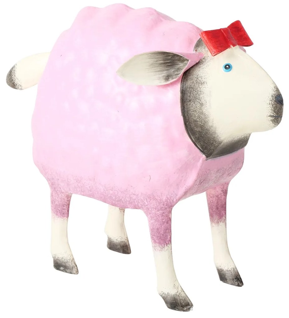 Záhradná kovová figúrka Shuno, 26x31 cm, ružová