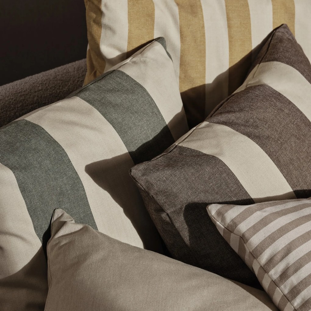 Ferm Living Vonkajšia obliečka na vankúš Strand Dark Lichen/Parchment 50 × 50 cm