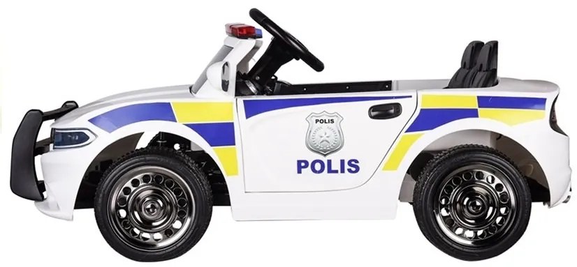 LEAN TOYS ELEKTRICKÉ AUTÍČKO POLICAJNÉ - BIELE  - 2x35W - 12V - 2022