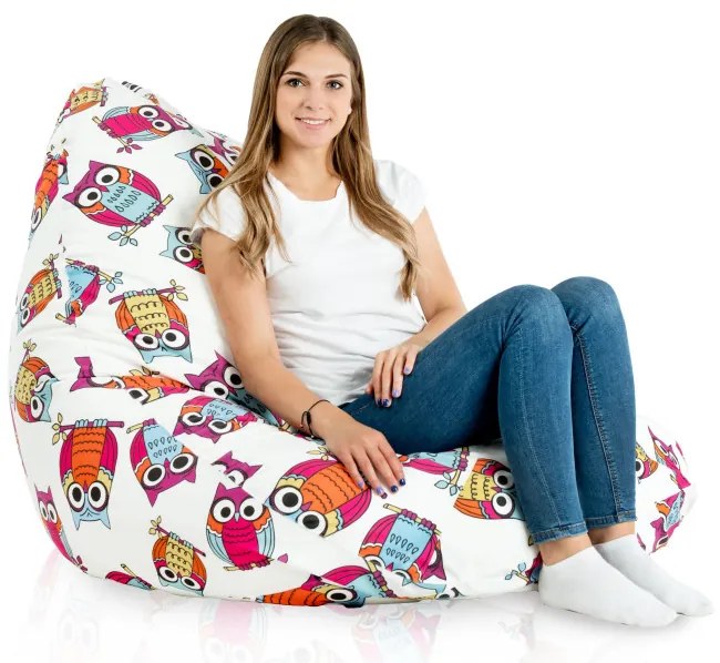 Sedací vak DROP XXL sovy