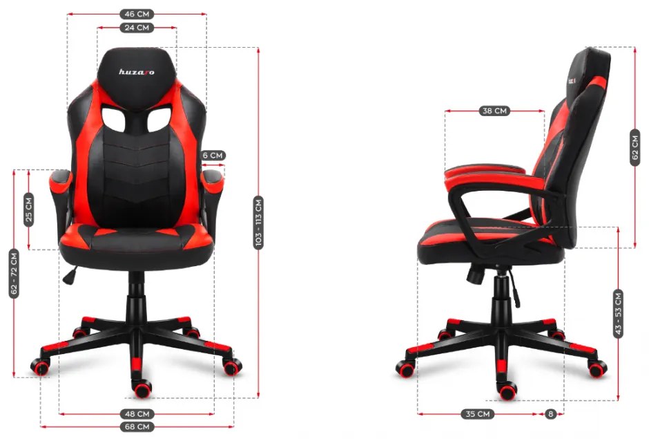 Červeno čierne herné kreslo z kolekcie FORCE 2.5