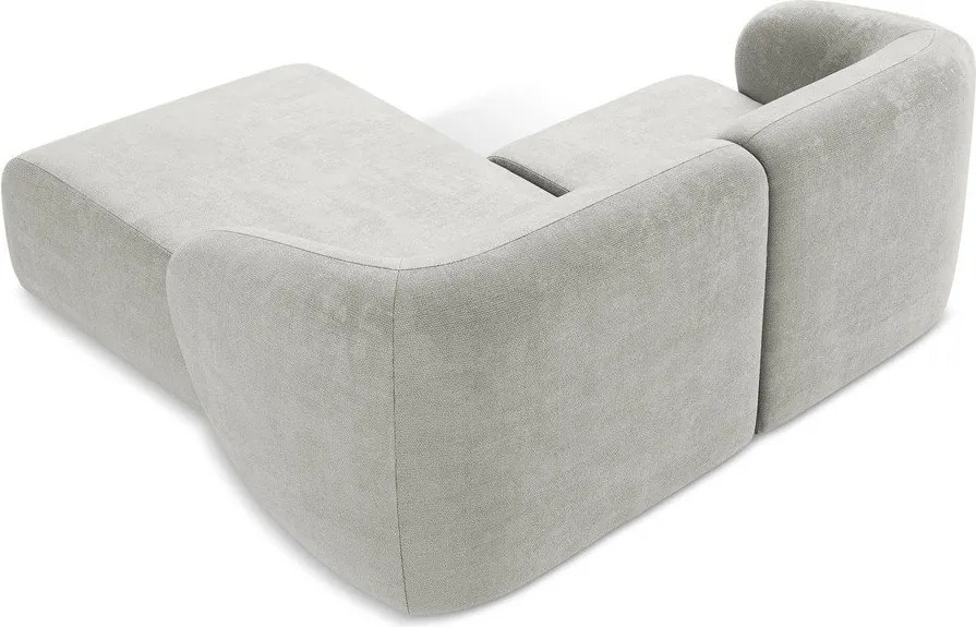 Svetlosivá ženilková rohová pohovka (pravý roh/s leňoškou) Lani – Makamii