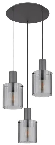 Globo 15904-3HR - Luster na lanku TULIVAR 3xE27/40W/230V pr. 48 cm šedá