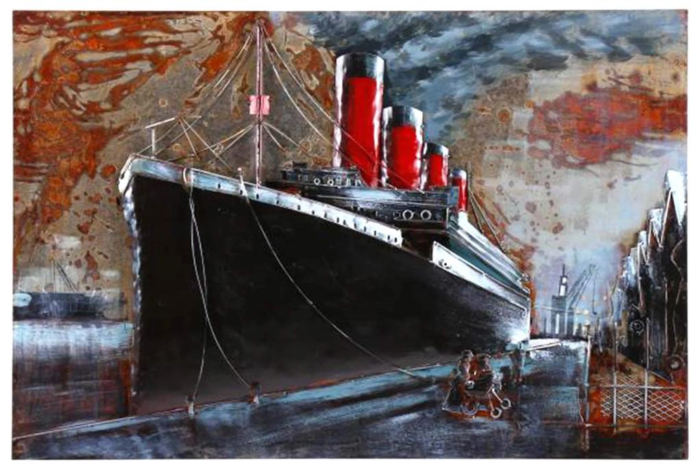 Ručne zváraný a maľovaný obraz z kovu 1200x80x800 Titanic