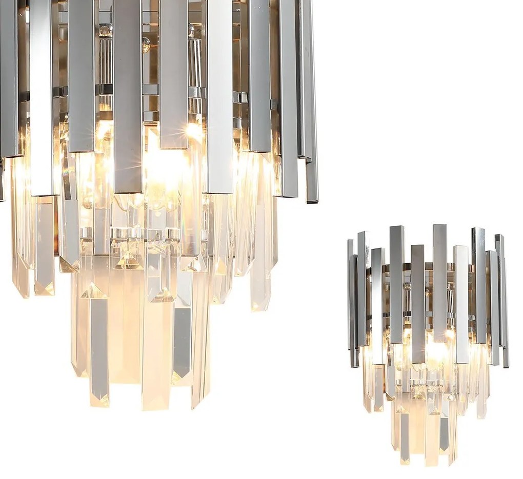 Nástenné svietidlo Aspen, 1x krištáľové/chrómové kovové tienidlo