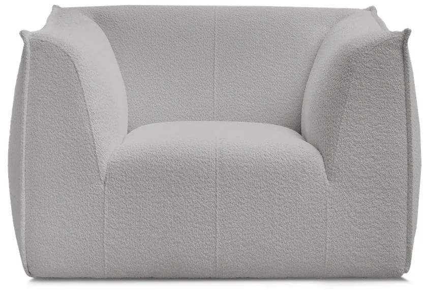 Svetlosivé kreslo z textílie buklé Giorgia – Bobochic Paris