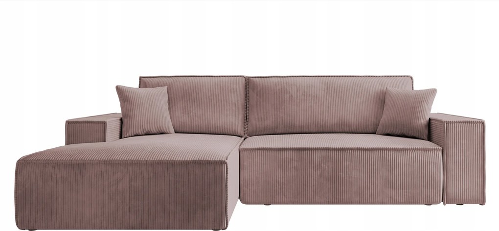 Rohová sedacia súprava Fatime (L) (ružová)