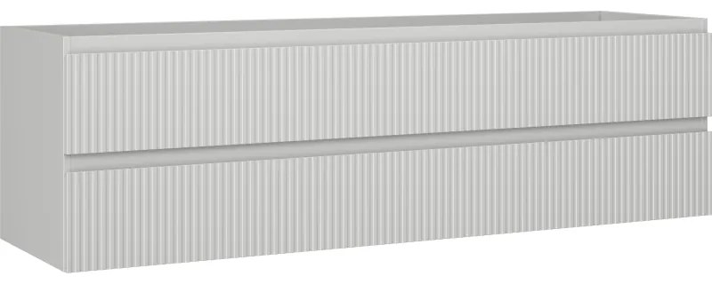 Mexen Rivel, kúpeľňová skrinka 160 cm, 2 zásuvky, drážkovaná, sivá matná, 91A20-16047-2-BFF62
