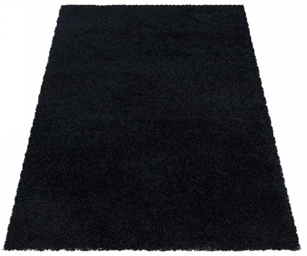 Kusový koberec Sydney Shaggy 3000 black, 80x150, čierna, obývacia izba, Ayyildiz