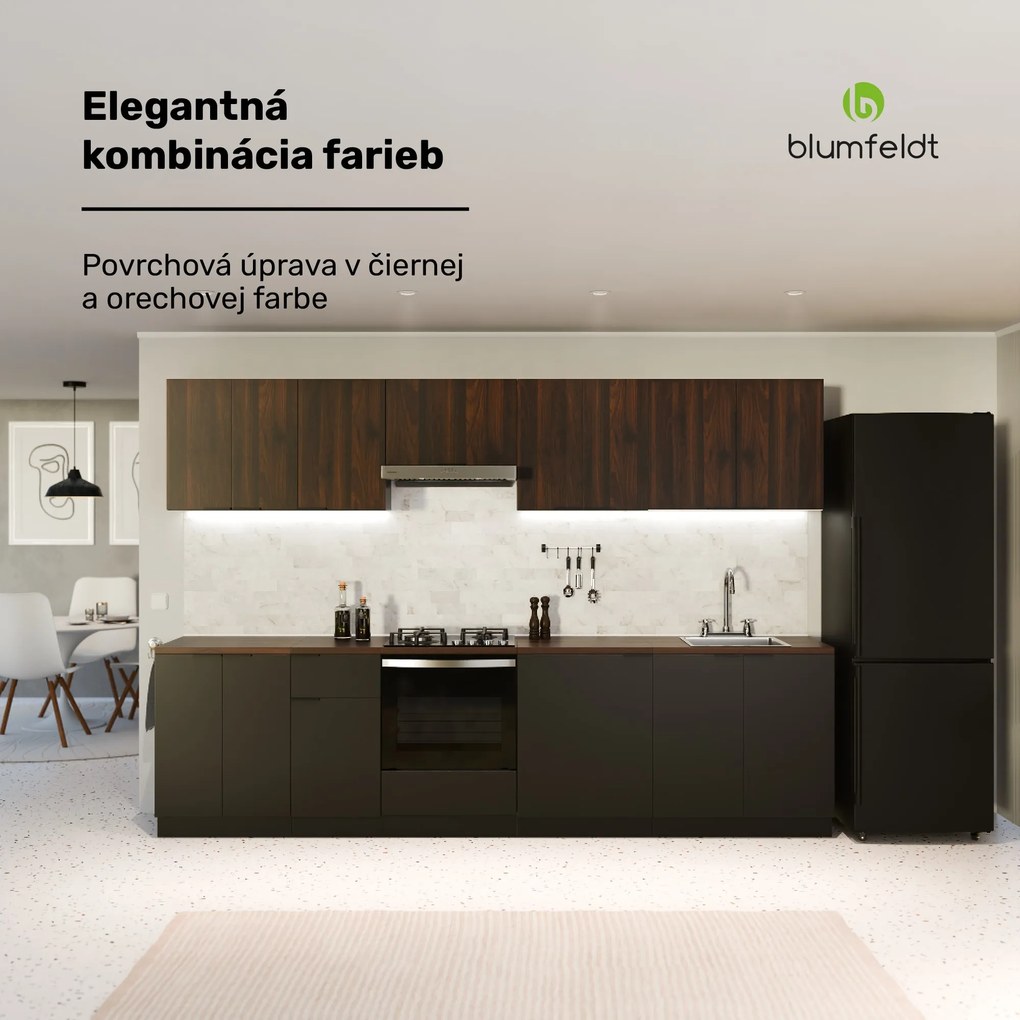 Blumfeldt WoodVista spodná skrinka drezu, Robustná, Soft-Close závesy, Hliníkové rukoväte