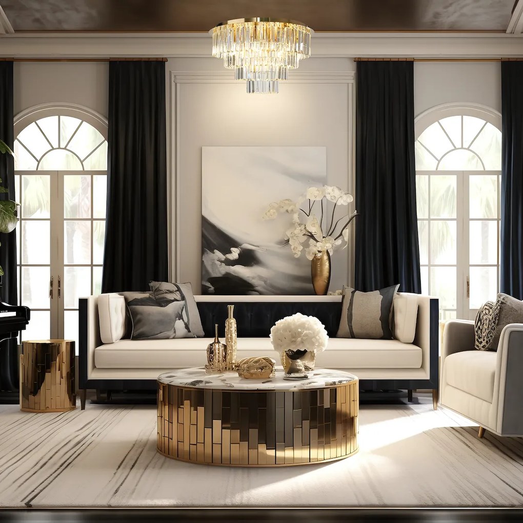 Luster Milano, 1x krištáľové tienidlo, (fi 60cm), g