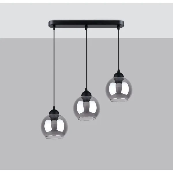 Sollux SL.1142 - Luster na lanku ALINO 3xE27/60W/230V čierna