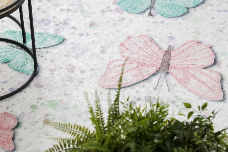 Dywany Łuszczów Detský kusový koberec Bambino 1610 Butterflies cream - 140x190 cm