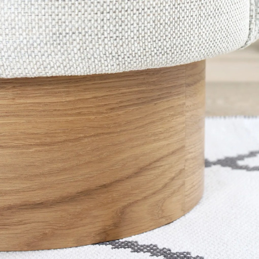 Barren Pouf Stool Light Grey