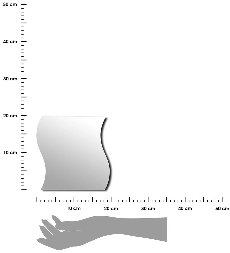 TENDANCE Zrkadlo Levi Waves, strieborné, sada 4ks