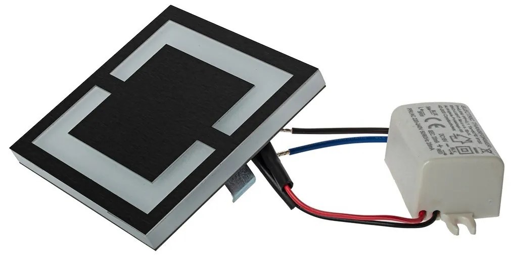 Schodiskové LED svietidlo Quadro, 1x LED 0,6w, 4000k, b