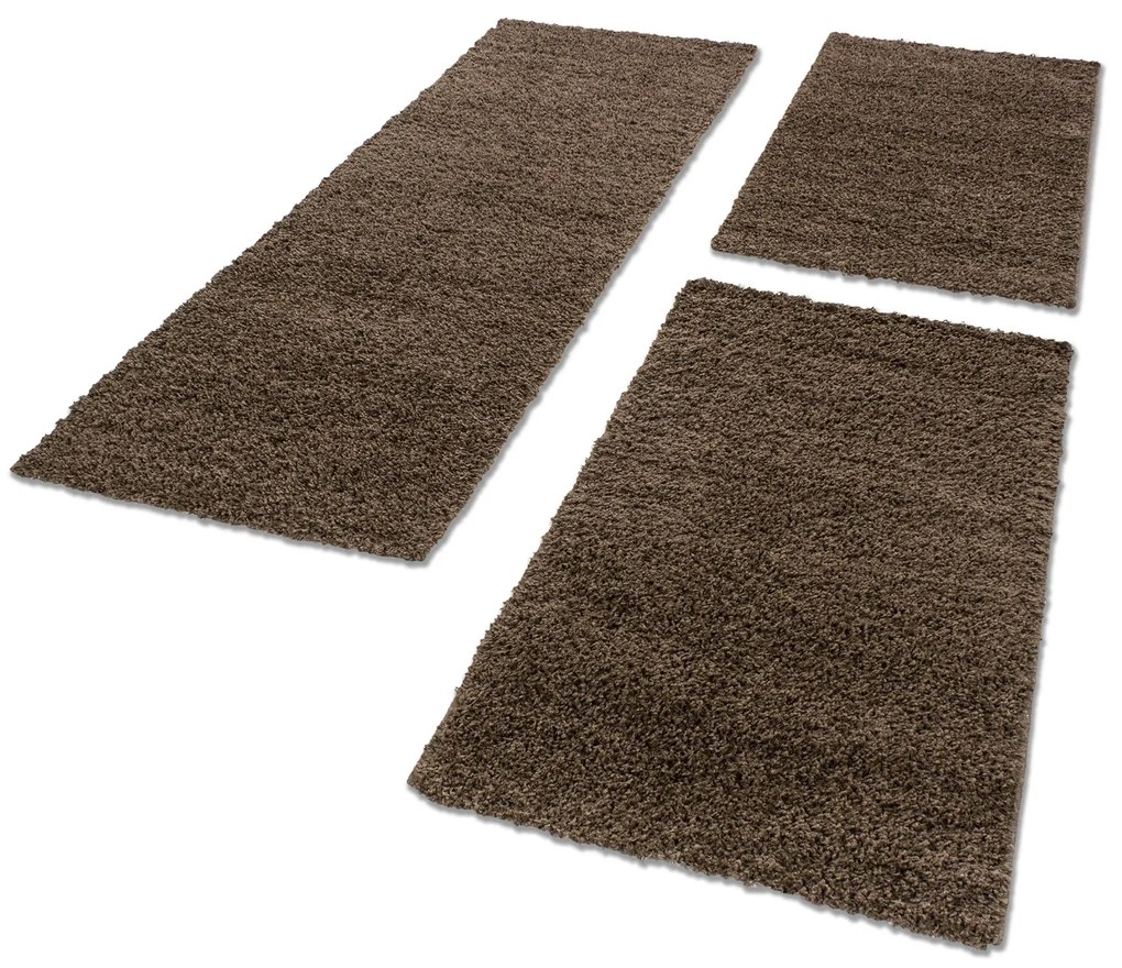 Ayyildiz, Kusový koberec Life Shaggy 1500 brown, 160x230, hnedá, obývacia izba