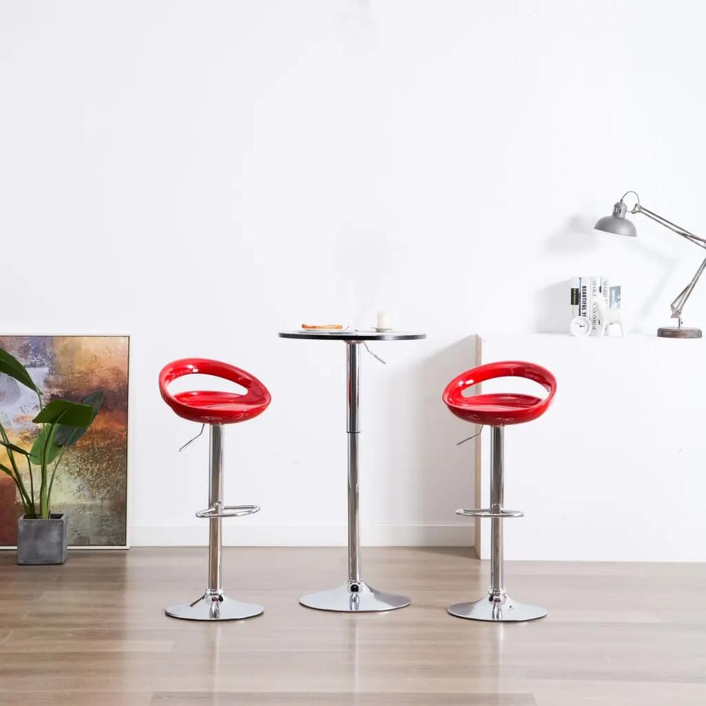 vidaXL Barové stoličky 2 ks, červené, plast