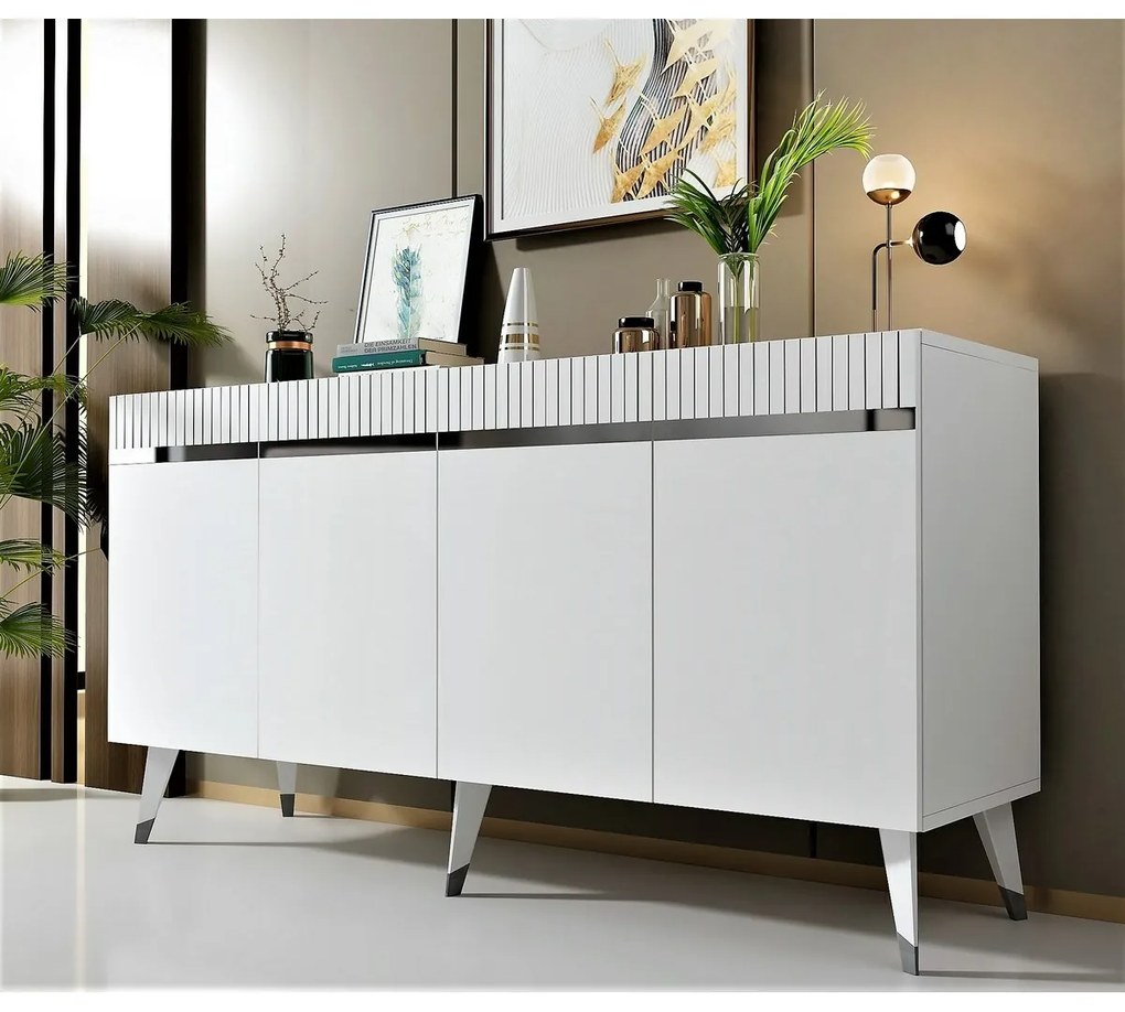 Skrinka Defne White and Silver