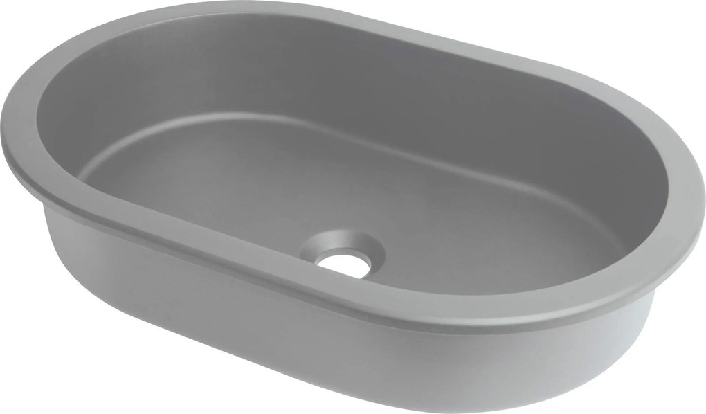 Deante Silia, granitové umývadlo na zapustenie zdola 588x390x145 mm, šedá metalíza, DEA-CQS_SU6U