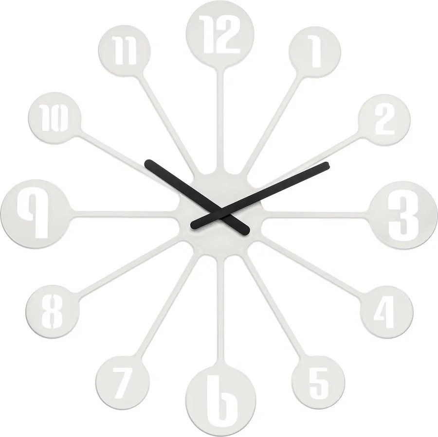 Koziol Nástenné hodiny Pinball biela, pr. 45 cm