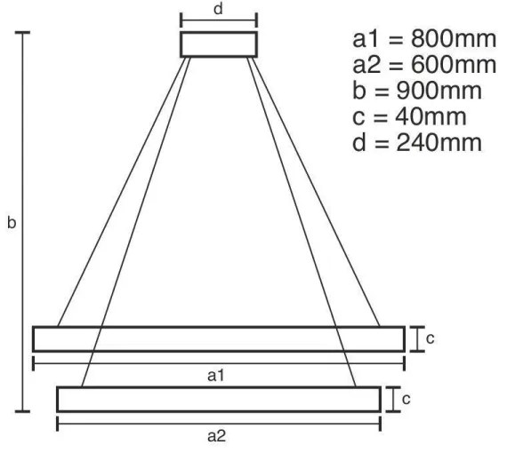 LED Stmievateľný luster na lanku LED/100W/230V 3000-6500K + diaľkové ovládanie