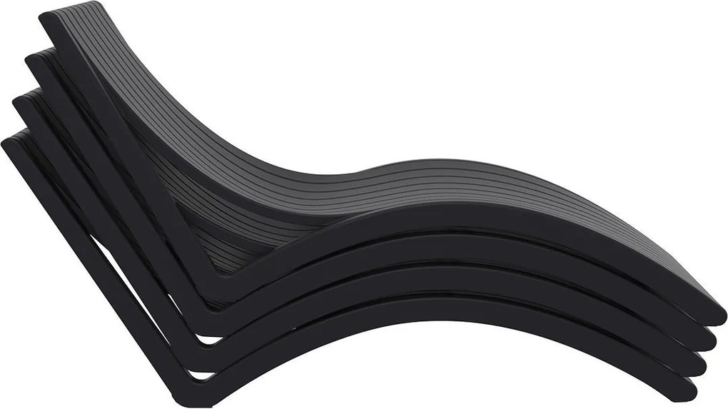 SLIM záhradné lehátko black