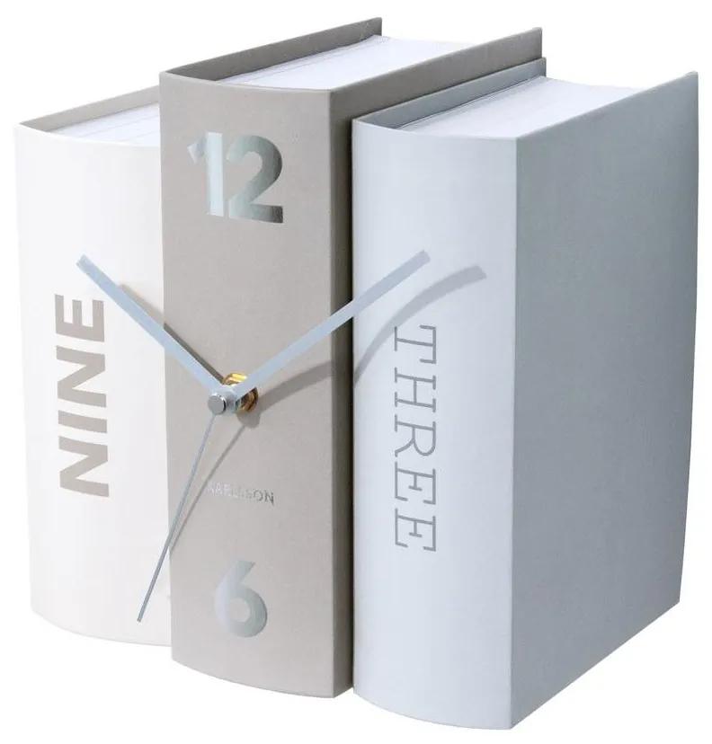 KARLSSON Stolné hodiny Book šedé 20 × 15 × 20 cm