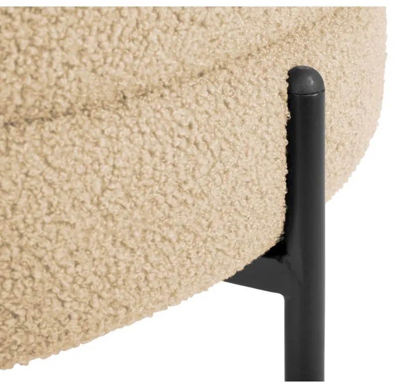 Béžové kreslo z textílie buklé Noble - Leitmotiv