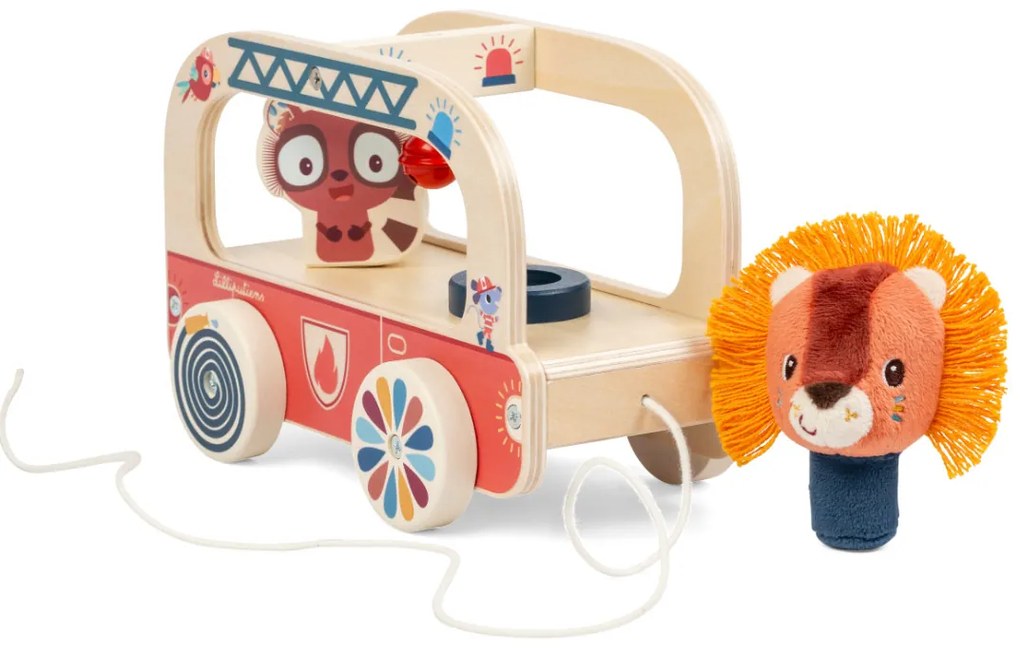 Lilliputiens – drevené hasičské auto – lev Jack