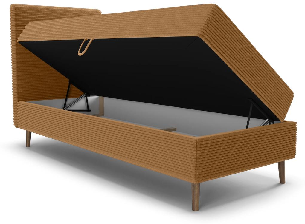 Jednolôžková posteľ 80 cm Napoli Comfort (karamelová) (s roštom, s úl. priestorom). Vlastná spoľahlivá doprava až k Vám domov. 1082486