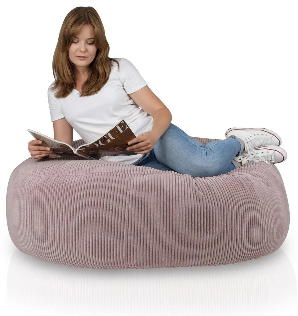 Manšestrový sedací vak Island 420 l – 120 cm – 6 farieb Farba: SZ03 - béžová