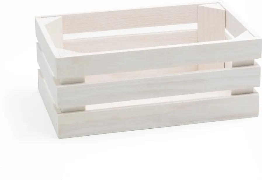 Biela škatuľa z jedľového dreva Bisetti Fir, 26 × 15,7 cm