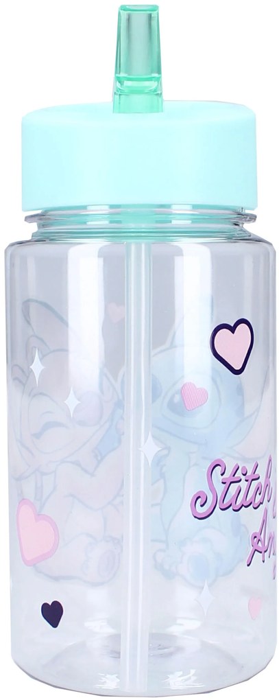 Plastová fľaša na pitie Lilo & Stitch so slamkou - 450 ml